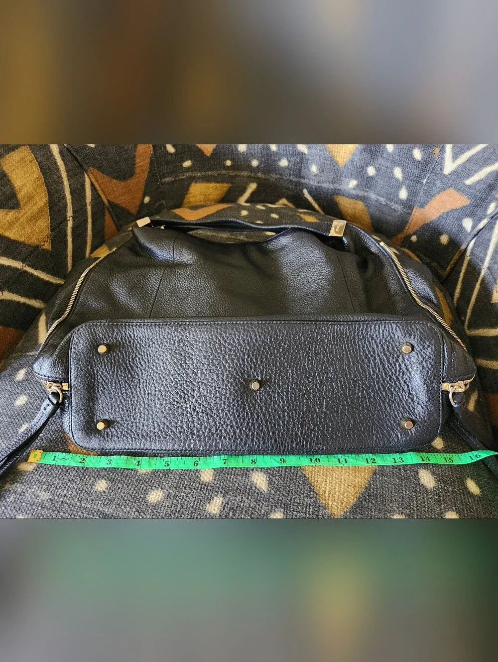 Furla Liz Daino Large Black Pebbled Leather Convertible Slouchy Hobo Bag Tote